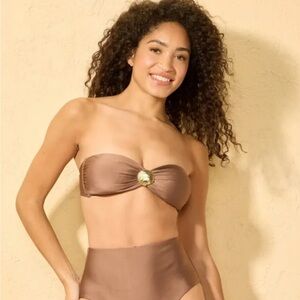Shade & shore metallic shell bikini set size large NWT